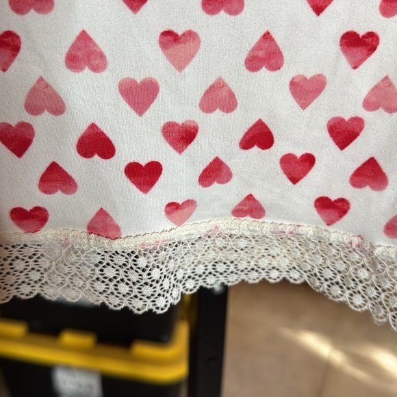 JESSICA SIMPSON PJ RED HEART VALENTINE LACE TOP SIZE LARGE - Picture 3 of 8